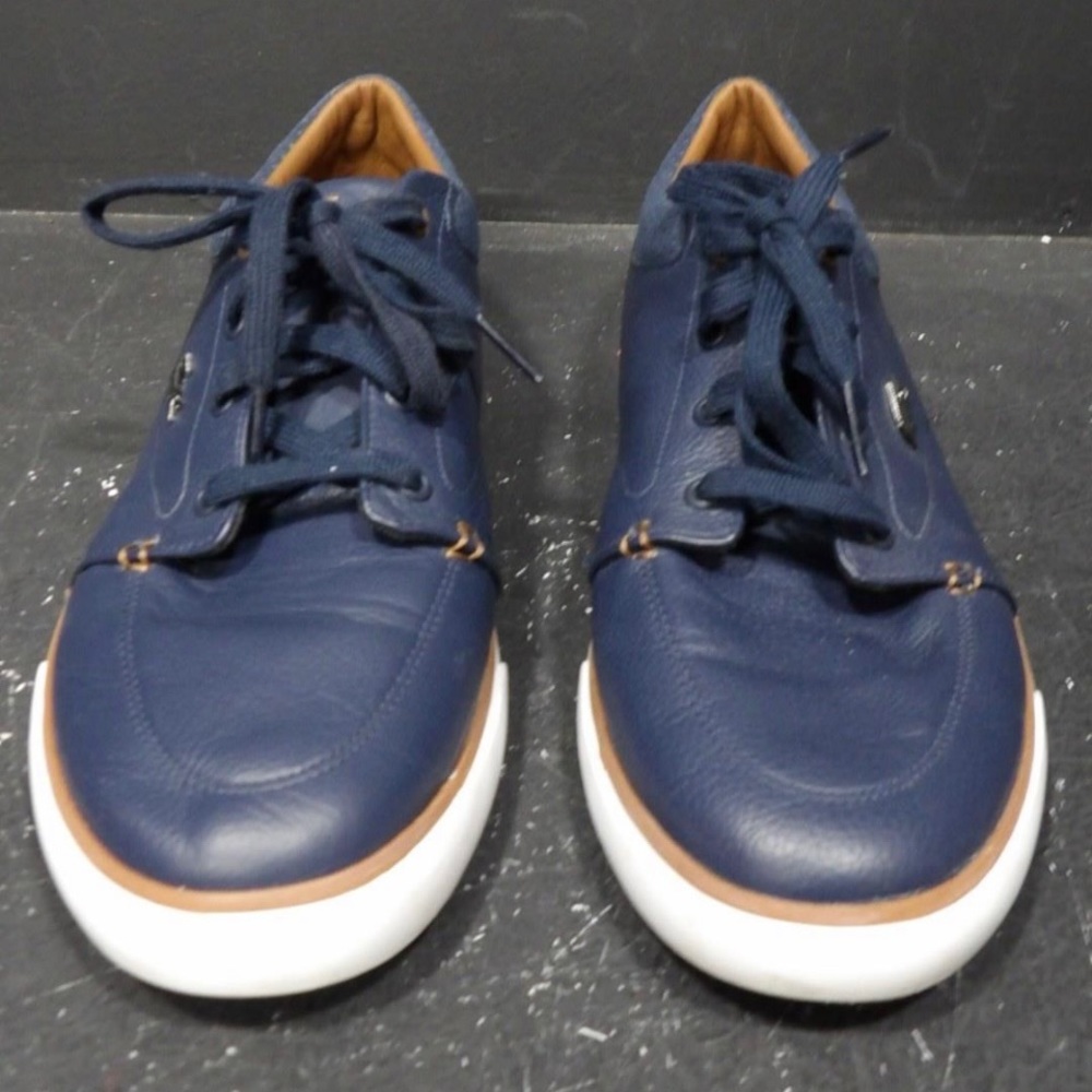 Men’s Lacoste Bayliss Vulc Leather Sneaker Blue Size 10
